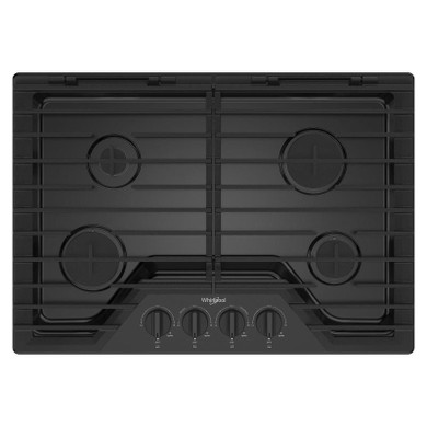 Whirlpool® 30-inch Gas Cooktop with EZ-2-Lift™ Hinged Cast-Iron Grates WCGK5030PB