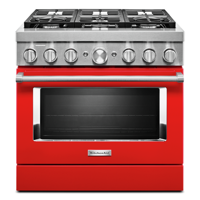 Cuisinière commerciale intelligente bicombustible KitchenAid®, 6 brûleurs, 36 po KFDC506JPA