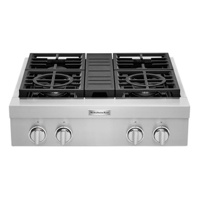 KitchenAid® 30'' 4-Burner Commercial-Style Gas Rangetop KCGC500JSS