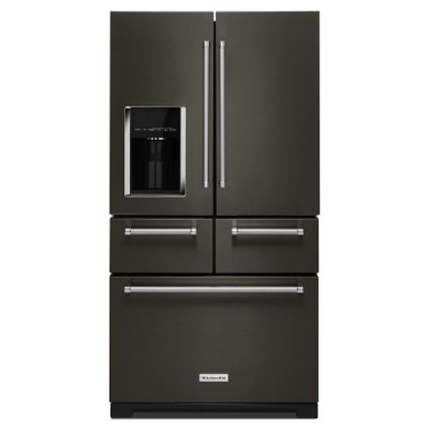 Kitchenaid® 25.8 Cu. Ft. 36" Multi-Door Freestanding Refrigerator with Platinum Interior Design and PrintShield™ Finish KRMF706EBS