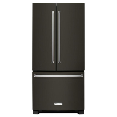 Kitchenaid® 22 cu. Ft. 33-Inch Width Standard Depth French Door Refrigerator with Interior Dispense and PrintShield™ Finish KRFF302EBS