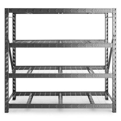Gladiator® 77" Wide Heavy Duty Rack with Four 24" Deep Shelves GARS774XEG