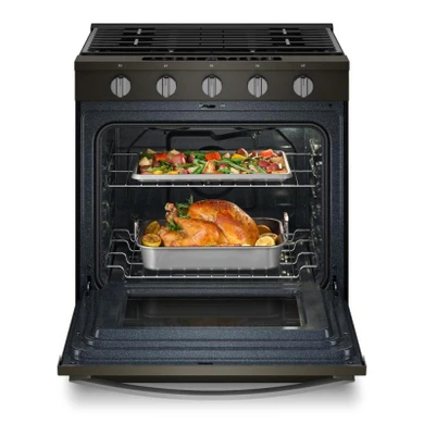 Whirlpool® 30-inch Smart Slide In Gas Range with Air Cooking Technology, No Preheat Air Fry, Steam/Self Clean and High Speed Preheat WSGS7530RV