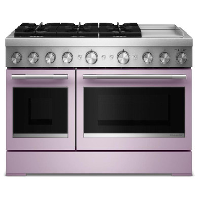 Kitchenaid® 48-Inch 6 Burner Commercial-Style Dual Fuel Range with Griddle KFDD948SWF