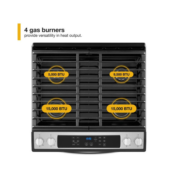 5.0 Cu. Ft. Whirlpool® Gas Range with Frozen Bake™ Technology WEG515S0LS