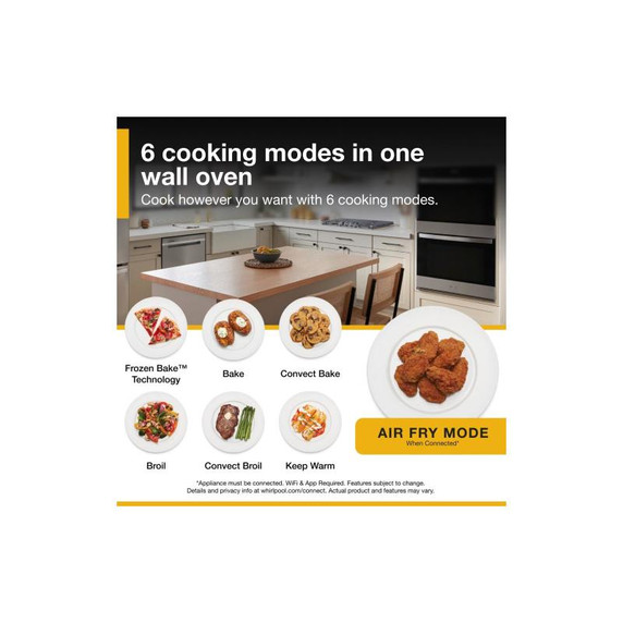 Whirlpool® 8.6 Total Cu. Ft. Double Wall Oven with Air Fry When Connected WOED5027LZ
