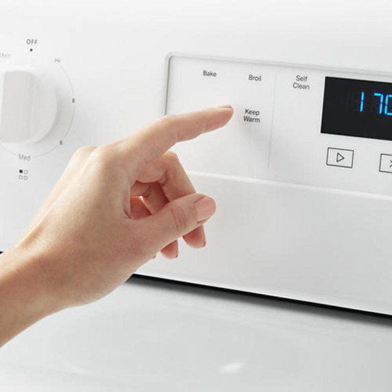4.8 cu. ft. Whirlpool® electric range with Keep Warm setting YWFC315S0JW