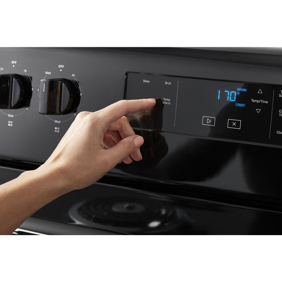 4.8 cu. ft. Whirlpool® electric range with Keep Warm setting YWFC150M0JB
