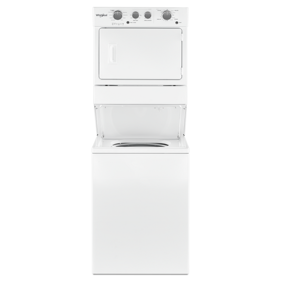 Whirlpool® 4.0 cu.ft I.E.C. Electric Stacked Laundry Center 9 Wash cycles and AutoDry™ YWET4027HW