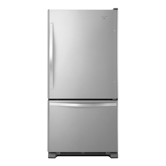 Whirlpool® 33-inches wide Bottom-Freezer Refrigerator with SpillGuard™ Glass Shelves - 22 cu. ft WRB322DMBM