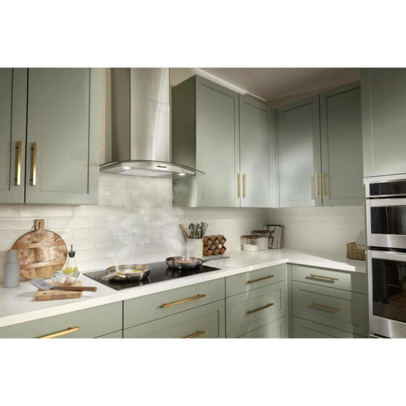 Whirlpool® 30" Curved Glass Wall Mount Range Hood WVW51UC0LS