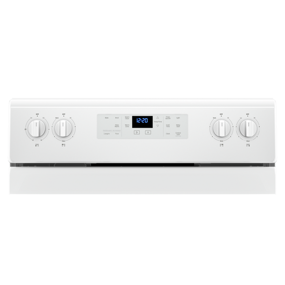 5.3 cu. ft. Whirlpool® electric range with Frozen Bake™ technology. YWFE505W0JW