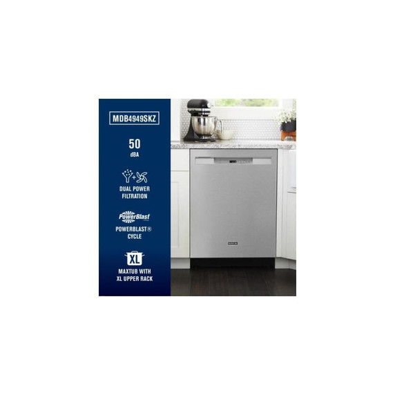Maytag® Top Control Dishwasher with Dual Power Filtration and PowerBlast® Cycle MDB4949SKZ