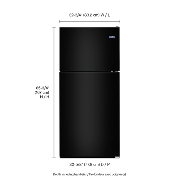 Maytag® 33-Inch Wide Top Freezer Refrigerator with PowerCold® Feature- 21 Cu. Ft. MRT311FFFE