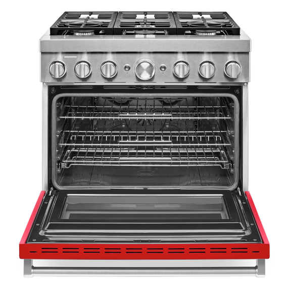 KitchenAid® 36'' Smart Commercial-Style Dual Fuel Range with 6 Burners KFDC506JPA