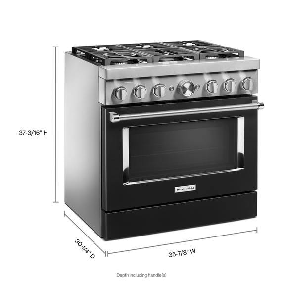 KitchenAid® 36'' Smart Commercial-Style Dual Fuel Range with 6 Burners KFDC506JBK