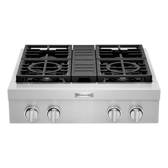 KitchenAid® 30'' 4-Burner Commercial-Style Gas Rangetop KCGC500JSS