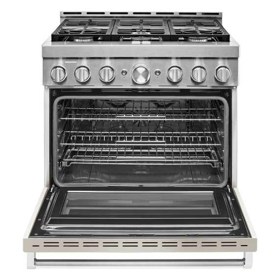 KitchenAid® 36'' Smart Commercial-Style Gas Range with 6 Burners KFGC506JMH