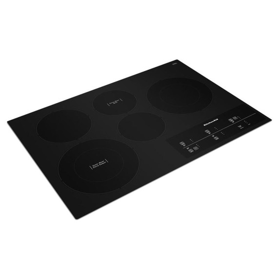 Kitchenaid® 30" Electric Cooktop with 5 Elements and Touch-Activated Controls KCES950KBL