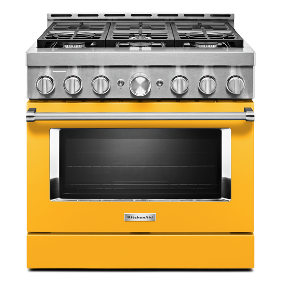 KitchenAid® 36'' Smart Commercial-Style Gas Range with 6 Burners KFGC506JYP