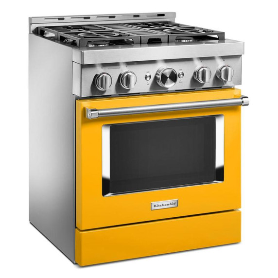 KitchenAid® 30'' Smart Commercial-Style Gas Range with 4 Burners KFGC500JYP