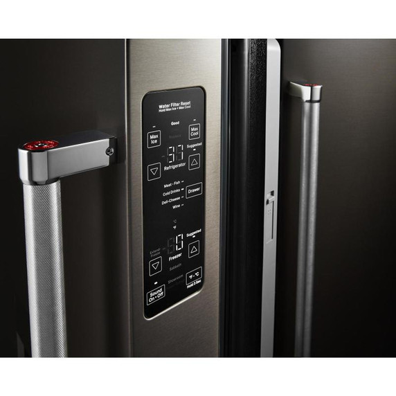 Kitchenaid® 23.8 cu. ft. 36" Counter-Depth French Door Platinum Interior Refrigerator with PrintShield™ Finish KRFC704FBS