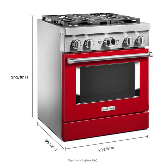 KitchenAid® 30'' Smart Commercial-Style Dual Fuel Range with 4 Burners KFDC500JPA