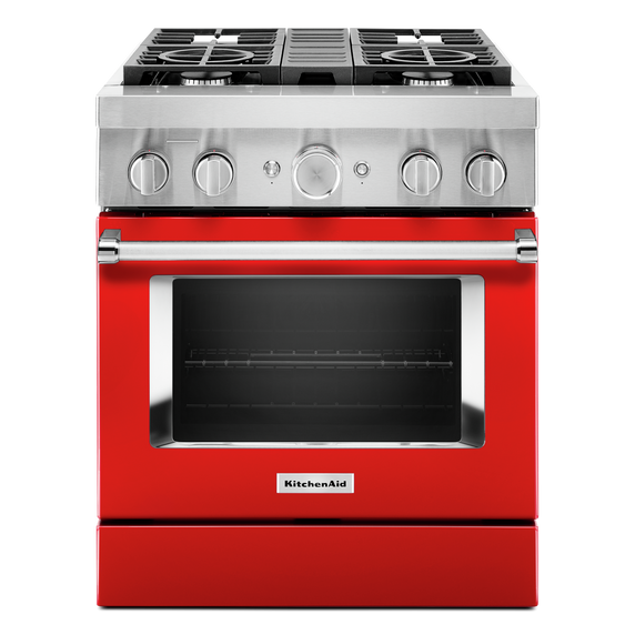 KitchenAid® 30'' Smart Commercial-Style Dual Fuel Range with 4 Burners KFDC500JPA