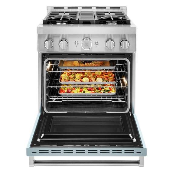 KitchenAid® 30'' Smart Commercial-Style Gas Range with 4 Burners KFGC500JMB