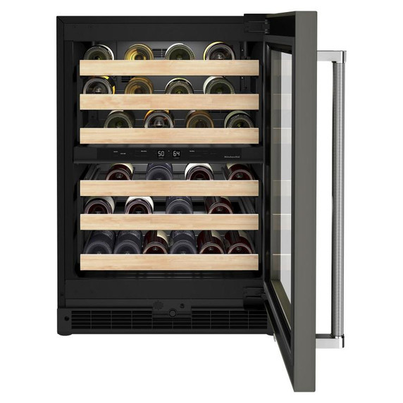 Kitchenaid® 24" Panel-Ready Undercounter Wine Cellar with Wood-Front Racks KUWR214KPA