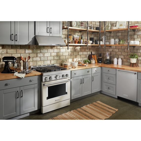 KitchenAid® 30'' Smart Commercial-Style Gas Range with 4 Burners KFGC500JMH