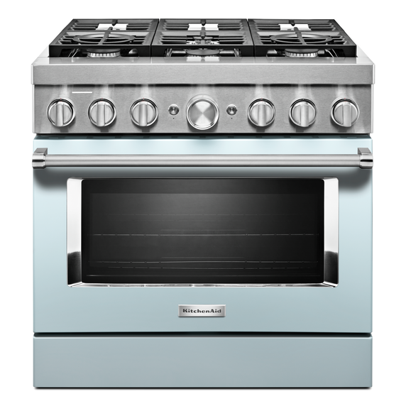 KitchenAid® 36'' Smart Commercial-Style Dual Fuel Range with 6 Burners KFDC506JMB