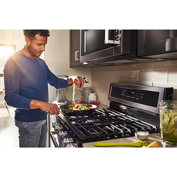 Kitchenaid® 30-Inch 5-Burner Gas Convection Range KFGG500EBS