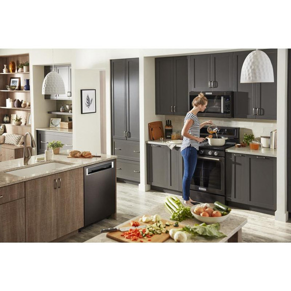 Kitchenaid® 30-Inch 5-Burner Gas Convection Range KFGG500EBS