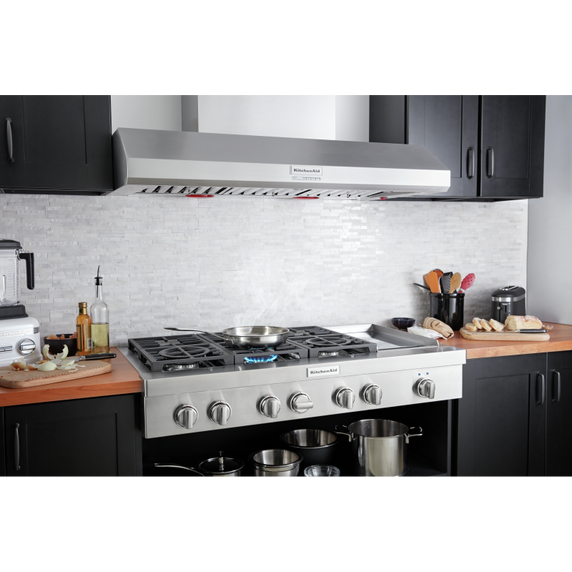 Kitchenaid® 48'' 585 or 1170 CFM Motor Class Commercial-Style Wall-Mount Canopy Range Hood KVWC958KSS