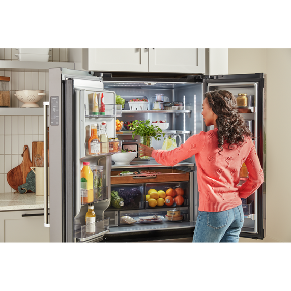 Kitchenaid® 23.8 cu. ft. 36 Counter-Depth French Door Platinum Interior Refrigerator with PrintShield™ Finish KRFC704FPS