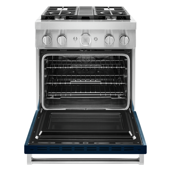 KitchenAid® 30'' Smart Commercial-Style Dual Fuel Range with 4 Burners KFDC500JIB