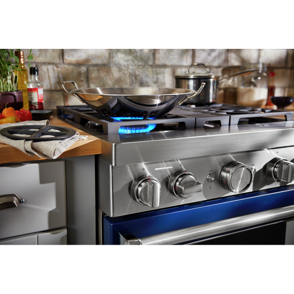 KitchenAid® 30'' Smart Commercial-Style Dual Fuel Range with 4 Burners KFDC500JIB