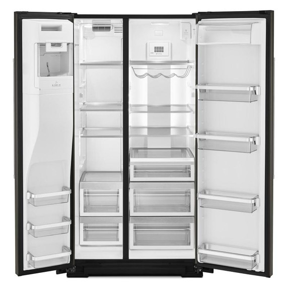 Kitchenaid® 24.8 cu ft. Side-by-Side Refrigerator with Exterior Ice and Water and PrintShield™ Finish KRSF705HBS