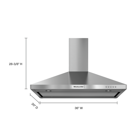 Kitchenaid® 36 Wall-Mount, 3-Speed Canopy Hood KVWB406DSS