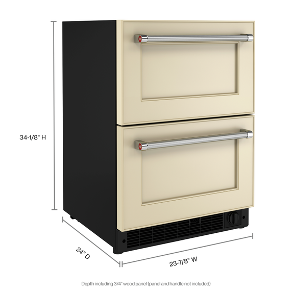 Kitchenaid® 24 Panel-Ready Undercounter Double-Drawer Refrigerator/Freezer KUDF204KPA