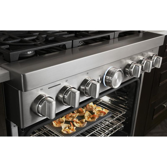 KitchenAid® 36'' Smart Commercial-Style Gas Range with 6 Burners KFGC506JSS