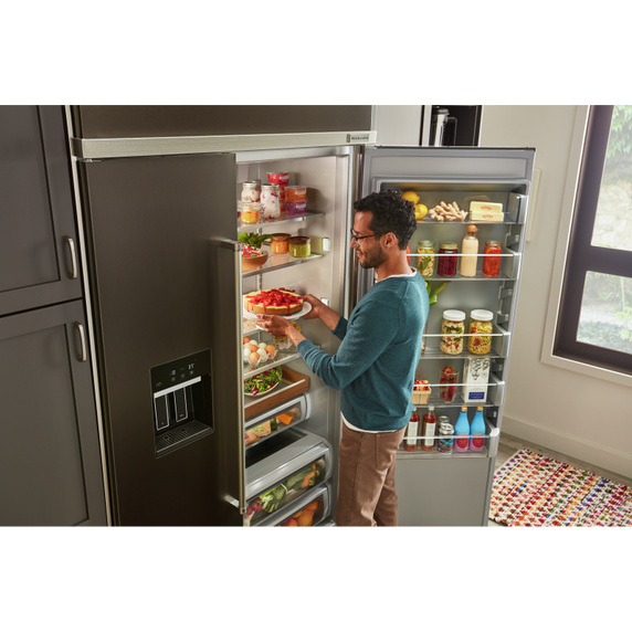 Kitchenaid® 29.4 Cu. Ft. 48 Built-In Side-by-Side Refrigerator with Ice and Water Dispenser and PrintShield™ Finish KBSD708MBS