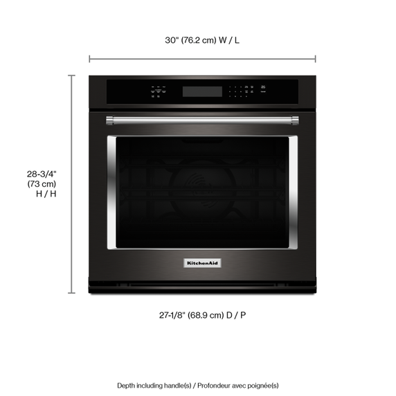 Kitchenaid® 30 Single Wall Oven with Even-Heat™ True Convection KOSE500EBS