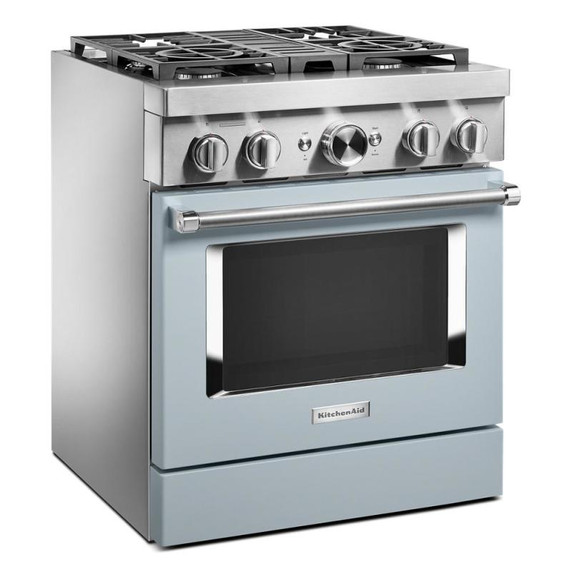 KitchenAid® 30'' Smart Commercial-Style Dual Fuel Range with 4 Burners KFDC500JMB