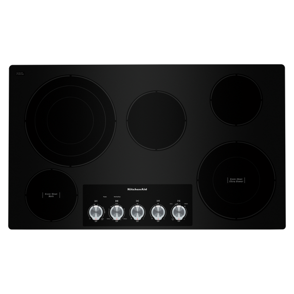 Kitchenaid® 36 Electric Cooktop with 5 Elements and Knob Controls KCES556HBL