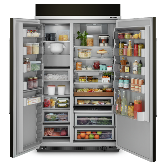 Kitchenaid® 30 Cu. Ft. 48 Built-In Side-by-Side Refrigerator with PrintShield™ Finish KBSN708MBS