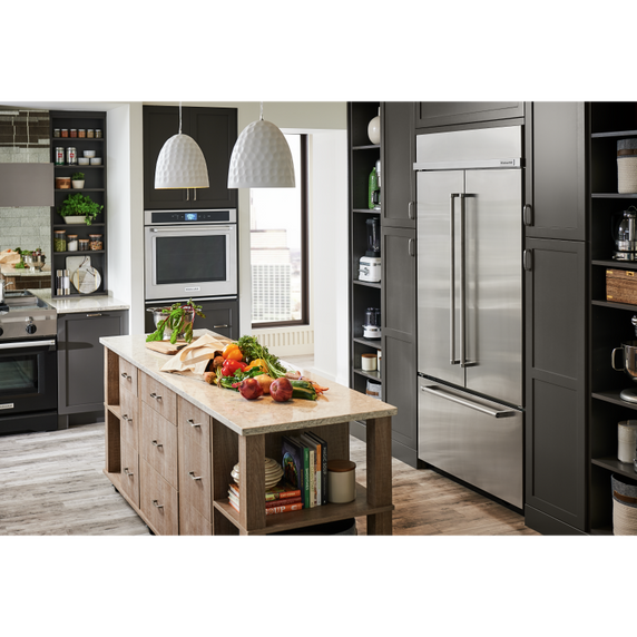 Kitchenaid® 24.2 Cu. Ft. 42 Width Built-In Stainless French Door Refrigerator with Platinum Interior Design KBFN502ESS