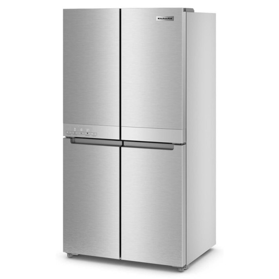 Kitchenaid® 19.4 cu. ft. 36-inch wide Counter-Depth 4-Door Refrigerator with PrintShield™ Finish KRQC506MPS