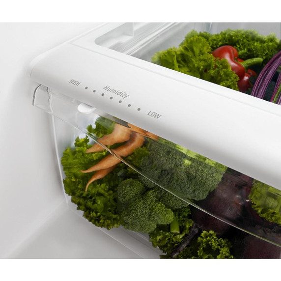 Amana® 33-inch Wide Amana® Bottom-Freezer Refrigerator with EasyFreezer™ Pull-Out Drawer − 22 cu. ft. Capacity ABB2224BRM